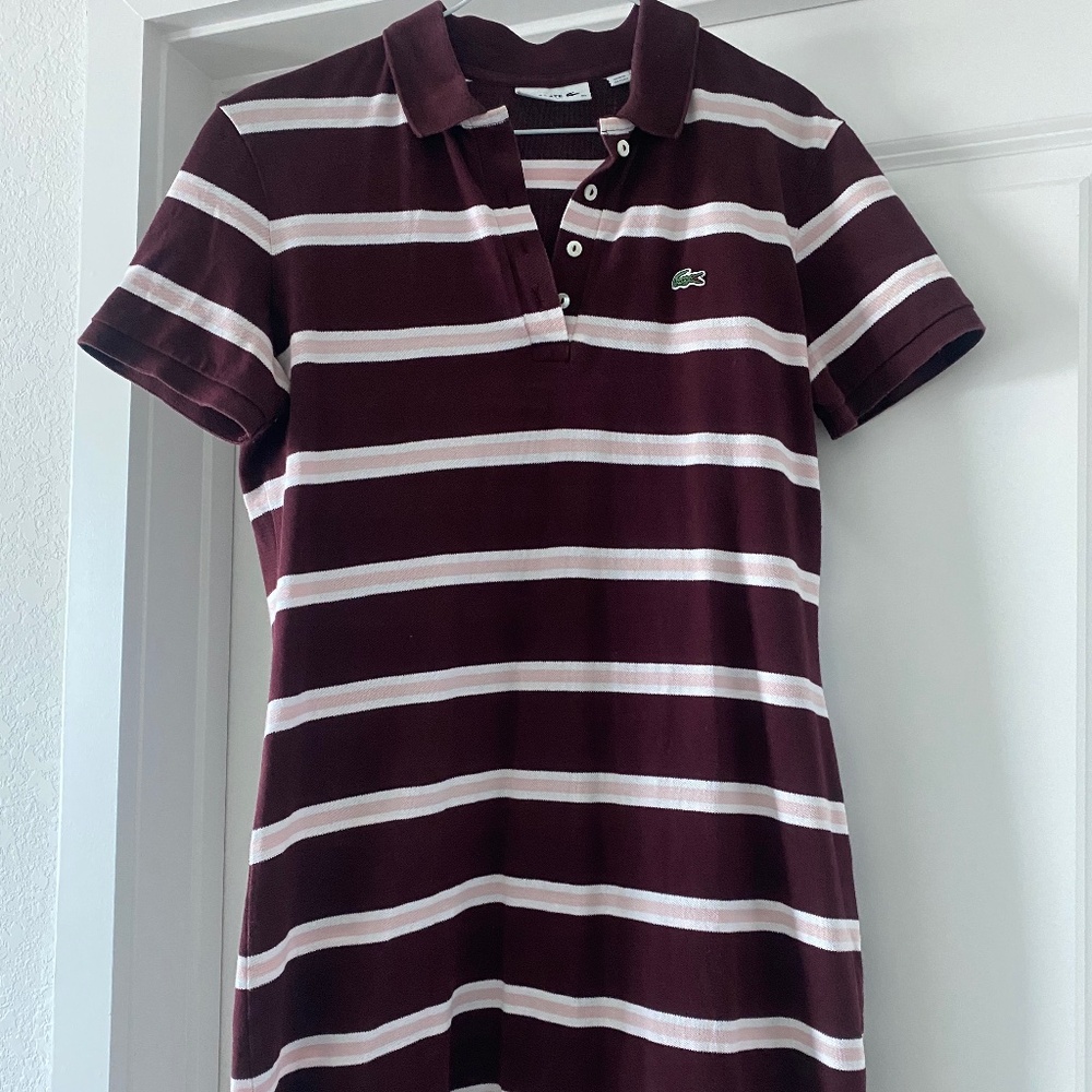 Lacoste Preppy Striped Polo Dress